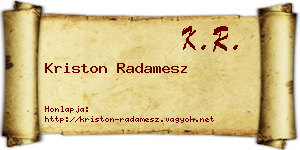 Kriston Radamesz névjegykártya